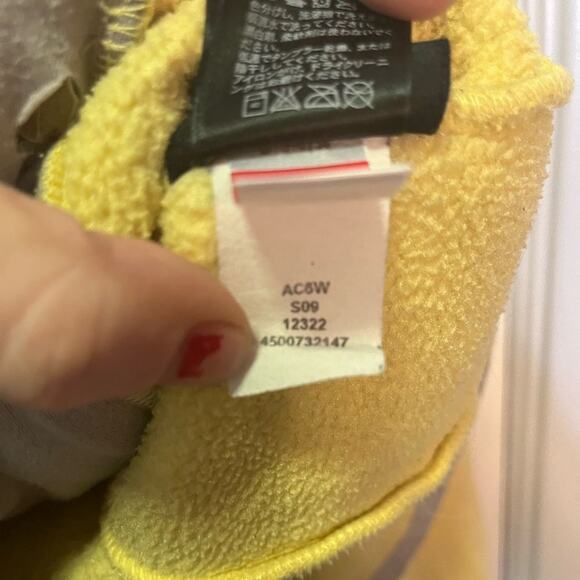 The North Face Yellow Grey Polartec Recycled Fleece Zip Up Jacket Size Womens XS - Picture 5 of 16